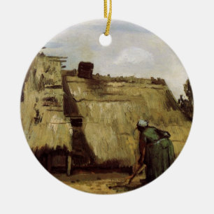Boerin die een huis graaft door Vincent van Gogh Keramisch Ornament