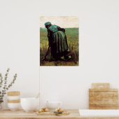 Boerin die graaft door Vincent van Gogh Poster (Keuken)