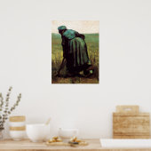 Boerin die graaft door Vincent van Gogh Poster (Keuken)