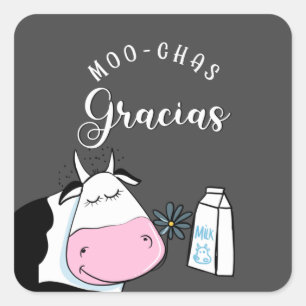 boerin Muchas gracias moo Square Sticker