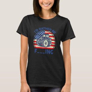 Boerin Vrouw Meisje Ik ging liever boeren Tractor T-shirt