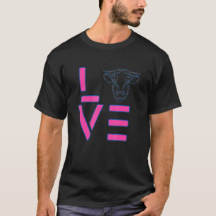 Boerin Vrouwen Retro Liefde Boerderij Dier Koe T-shirt