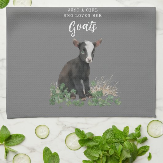 Boerkhuis | Alleen een meisje dat van haar geiten Theedoek (Gevouwen)