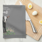 Boerkhuis | Alleen een meisje dat van haar geiten Theedoek (Quarter Fold)