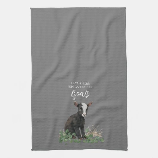 Boerkhuis | Alleen een meisje dat van haar geiten Theedoek (Verticaal)