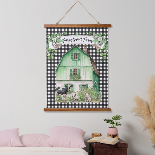 Boerkhuis | BOERDERIJ BOERDERIJ | Groene Barn Hangend Wandkleed (Slaapkamer)