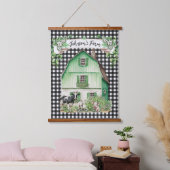 Boerkhuis | Gepersonaliseerde groene Barn Hangend Wandkleed (Slaapkamer)