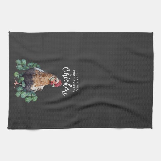 Boerkhuis | Gewoon een meisje dat van haar kippen  Theedoek (Horizontaal)