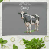 Boerkhuis | Gewoon een meisje dat van haar Koeien  Theedoek (Gevouwen)