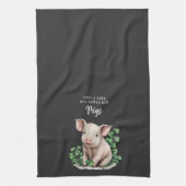 Boerkhuis | Gewoon een meisje dat van haar varkens Theedoek (Verticaal)