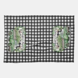 Boerkhuis | groene vrachtwagen | Gepersonaliseerd Theedoek