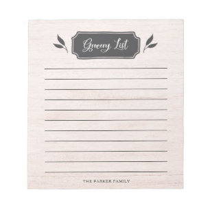 Boerkhuis   Lijst van kruidenierswaren Notitieblok