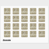 Boerlap en boog monogram vierkante sticker (Vel)