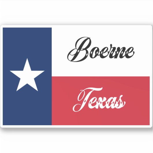 Boerne Texas Flag Sticker (Voorkant)