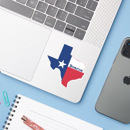 Boerne Texas Sticker (Laptop met iPhone)
