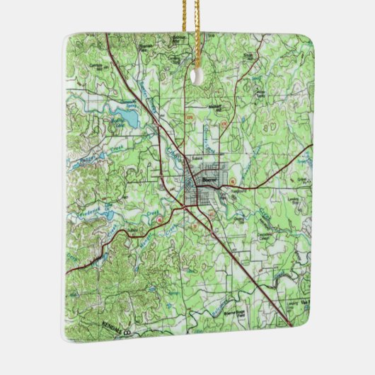 Boerne TX Topo Map Keramisch Ornament (Rechts)