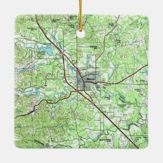 Boerne TX Topo Map Keramisch Ornament (Achterkant)