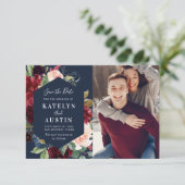 boeroendi en marineschrift , trouwe bruiloft , met save the date (Staand voorkant)