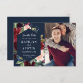 boeroendi en marineschrift , trouwe bruiloft , met save the date (Voorkant / Achterkant)