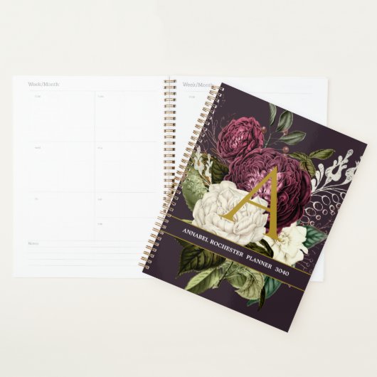  boeroene en witte rozenplant planner (Display)