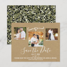 Boers Groen Camo Kraft Foto Bewaar de Datum