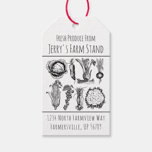 "Boer's Market RoadSide Boerderij Stand Adverteren Cadeaulabel (Voorkant)