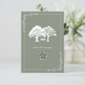 Boerse Bomen Salie Groene QR Code Trouw RSVP Kaartje (Staand voorkant)