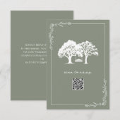 Boerse Bomen Salie Groene QR Code Trouw RSVP Kaartje (Voorkant / Achterkant)