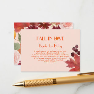 Boerse herfstloof Fall in Love-boeken voor baby Informatiekaartje