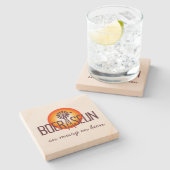 BOERSEUN Windpomp Afrikaans Zuid-Afrikaanse Expat Stenen Onderzetter (Zijkant)