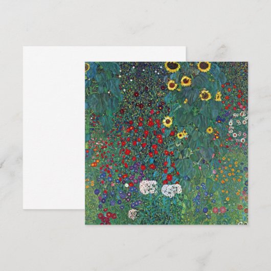 Boertuin met zonnebloem door Klimt, bloemen (Voorkant / Achterkant)