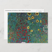 Boertuin met zonnebloem door Klimt,  bloemen Briefkaart (Voorkant / Achterkant)