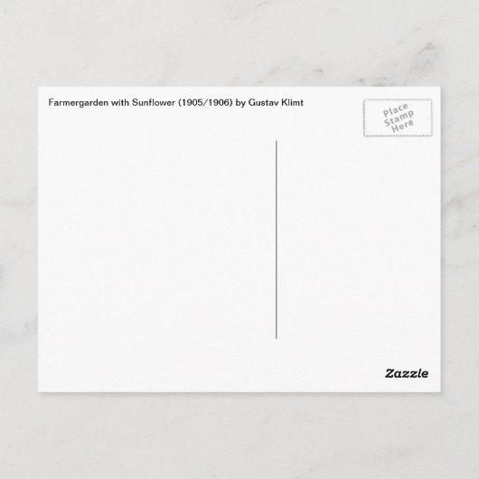 Boertuin met zonnebloem door Klimt,  bloemen Briefkaart (Achterkant)