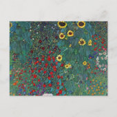 Boertuin met zonnebloem door Klimt,  bloemen Briefkaart (Voorkant)