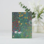 Boertuin met zonnebloem door Klimt,  bloemen Briefkaart (Staand voorkant)