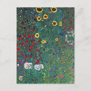 Boertuin met zonnebloem door Klimt,  bloemen Briefkaart