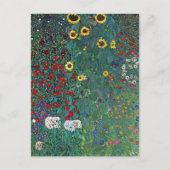 Boertuin met zonnebloem door Klimt,  bloemen Briefkaart (Voorkant)