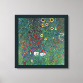 Boertuin met zonnebloem door Klimt,  bloemen Canvas Afdruk (Voorkant)