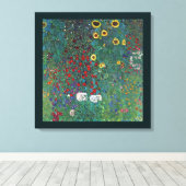 Boertuin met zonnebloem door Klimt,  bloemen Canvas Afdruk (Insitu (Houten vloer))