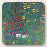 Boertuin met zonnebloem door Klimt,  bloemen Drankjes Onderzetter<br><div class="desc">Farmergarden met zonnebloem (1905/06) van Gustav Klimt is een Victoriaans Era Symbolisme fijn kunstschilderij. Een natuur scène met allerlei bloemen en zonnebloemen in een tuin op een boerderij. Over de kunstenaar: Gustav Klimt (1862-1918) was een Oostenrijkse symbolistische schilder en een van de meest prominente leden van de beweging "Art Nouveau"...</div>