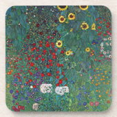 Boertuin met zonnebloem door Klimt,  bloemen Drankjes Onderzetter (Voorkant)