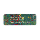 Boertuin met zonnebloem door Klimt,  bloemen Etiket (Voorkant)