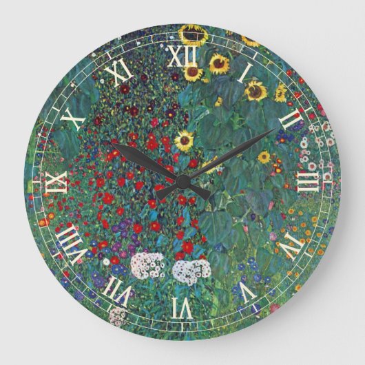 Boertuin met zonnebloem door Klimt, bloemen Grote Klok (Voorkant)