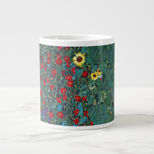 Boertuin met zonnebloem door Klimt,  bloemen Grote Koffiekop (Voorkant)