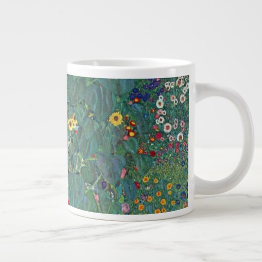 Boertuin met zonnebloem door Klimt,  bloemen Grote Koffiekop (Rechts)