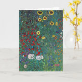 Boertuin met zonnebloem door Klimt,  bloemen Kaart (Gele Bloem)