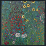 Boertuin met zonnebloem door Klimt,  bloemen Katoenen Servet<br><div class="desc">Farmergarden met zonnebloem (1905/06) van Gustav Klimt is een Victoriaans Era Symbolisme fijn kunstschilderij. Een natuur scène met allerlei bloemen en zonnebloemen in een tuin op een boerderij. Over de kunstenaar: Gustav Klimt (1862-1918) was een Oostenrijkse symbolistische schilder en een van de meest prominente leden van de beweging "Art Nouveau"...</div>