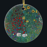 Boertuin met zonnebloem door Klimt,  bloemen Keramisch Ornament<br><div class="desc">Farmergarden met zonnebloem (1905/06) van Gustav Klimt is een Victoriaans Era Symbolisme fijn kunstschilderij. Een natuur scène met allerlei bloemen en zonnebloemen in een tuin op een boerderij. Over de kunstenaar: Gustav Klimt (1862-1918) was een Oostenrijkse symbolistische schilder en een van de meest prominente leden van de beweging "Art Nouveau"...</div>