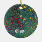 Boertuin met zonnebloem door Klimt,  bloemen Keramisch Ornament (Voorkant)