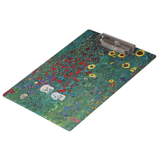 Boertuin met zonnebloem door Klimt,  bloemen Klembord (Gekanteld)